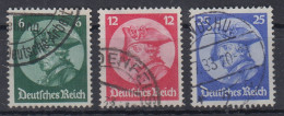 Deutsches Reich 1933 Friedrich Der Große Mi.-Nr. 479-81 Satz 3 Werte Kpl. O  - Usati