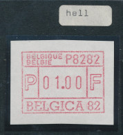 Belgien Frama-Sonder-ATM BELGICA 82, ATM Aus OA Auf Hell-fluoreszierendem Papier - Altri & Non Classificati