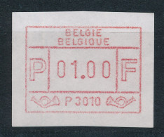 Belgien FRAMA ATM P3010 Aus OA (selten),  X-Papier, Kleinwert 1,00 Bfr. ** - Other & Unclassified