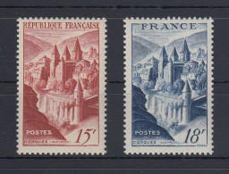Frankreich 1947 Freimarken Abtei Conques Mi.-Nr. 823-824 Satz 2 Werte ** - Otros & Sin Clasificación