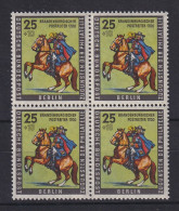 Berlin 1956 Postreiter Tag Der Briefmarke Mi.-Nr. 158 Eckrand-Viererblock UL ** - Ongebruikt