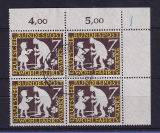 Bund 1959 Märchen Sterntaler Mi.-Nr. 322 Eckrandviererblock OR Gestempelt - Oblitérés