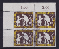 Bund 1959 Märchen Sterntaler Mi.-Nr. 322 Eckrandviererblock OL Gestempelt - Gebruikt