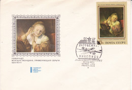 URSS - 1972 - FDC - Foregein Painting Postmark - Young Woman With Earrings Rembrandt Stamp And Envelope - Caja 31 - FDC