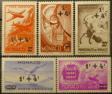 LP3039/221 - MONACO - 1945 - POSTE AERIENNE - SERIE COMPLETE - N°8 à 12 NEUFS** - Posta Aerea