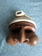 VINTAGE MASCHERA PULCINELLA IN TERRACOTTA DIPINTA A MANO FIRMATA DANY - Unclassified