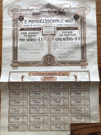 E.MENDELSSOHN & Cie 1906 Ltd Londres -  Action Privilégiée De 1 £ - Automobiles  PASSY-THELLIER - Automobilismo