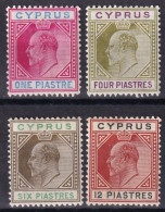 Cyprus. 1903 Y&T. 36, 38, 39, 41, MH. - Cyprus (...-1960)