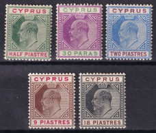 Cyprus. 1904-08 Y&T. 46, 47, 49, 52, 54,  MH. - Cyprus (...-1960)