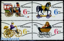 United States Of America 1970 Christmas, Precancels 4v, Mint NH, Religion - Various - Christmas - Toys & Children's Ga.. - Neufs