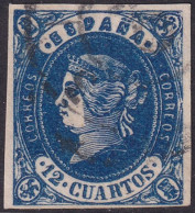 Spain 1862 Sc 57 España Ed 59a Used Cartwheel "3" (Cádiz) Cancel - Used Stamps