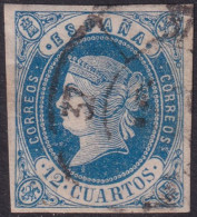 Spain 1862 Sc 57 España Ed 59 Used Cartwheel "37" (Palma De Mallorca) Cancel - Used Stamps
