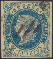 Spain 1862 Sc 55 España Ed 57 Used Parrilla Con Cifra Cancel - Gebruikt