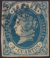 Spain 1862 Sc 55 España Ed 57a Used La Palmas (Canarias) Date Cancel - Gebraucht