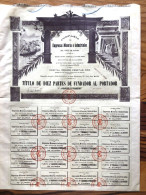 Cia EMPRESAS MINERAS E INDUSTRAILES NORTE ESPANA - SAN SEBASTIAN 1908 - DIEZ PARTES DE FUNDADOR (brun) - Bergbau