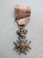 Médaille Militaire Insigne Croix De Guerre Belge 1939-1945 WW2 Avec Palme Citation - Belgio