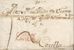 D.P. 14. 1763 (1 OCT). Carta De Soria A Corella. Marca Nº 18R. Preciosa Y Rara. - ...-1850 Prefilatelia