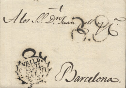 D.P. 14. 1806 (20 ABR). Carta De Valladolid A Barcelona. Marca Nº 13N. Preciosa. - ...-1850 Prefilatelia