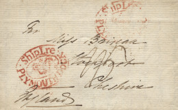 D.P. 14. 1813. Carta Circulada A Inglaterra. Fechada En Valladolid. Marca "ShipLre Plymouth". - ...-1850 Prefilatelia