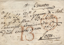 D.P. 24. Envuelta De Doble Uso, Sin Fechar. Circulada En Jaén. Marca Nº 5R Y Porteo. Rara. - ...-1850 Prefilatelia