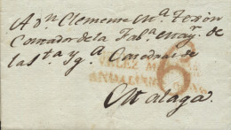 D.P. 25. 1818. Carta De Vélez Málaga A Málaga. Marca Nº 3R. Muy Rara Y De Aceptable Calidad (habitualmente Mal Estampada - ...-1850 Prefilatelia