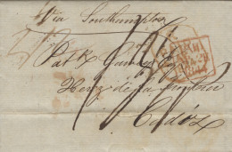 D.P. 26. 1844. Carta De Dublín A Cádiz. Preciosa. - ...-1850 Prefilatelia