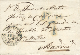 D.P. 26. 1844 (6 JUN). Carta De Jerez A Madrid. Marca Nº 4N. Rara. - ...-1850 Prefilatelia