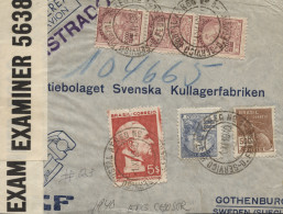 BRASIL. Envuelta Circulada Correo Aéreo A Suecia, Año 1940. Banda De Censura. - Covers & Documents