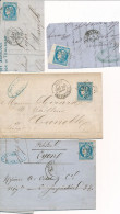 BM-178:FRANCE:   2 Lettres Et Deux Fragments Avec Le N°46B - 1870 Bordeaux Printing