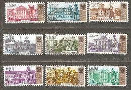 Russia: Full Set Of 9 Used Definitive Stamps, Architecture - Palaces And Sculptures, 2002-2003, Mi#1092-1133 - Usados