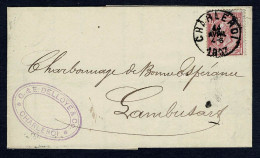 Belg. 46 Sur Lettre De / Op Brief Van Charleroi à / Naar Lambusart - Farciennes (2 Scans) - 1884-1891 Leopold II