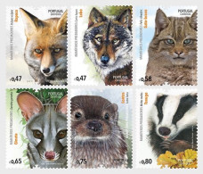 Portugal 2016 Mammalian Predators Forest Mammals Set Of 6 Stamps MNH - Neufs