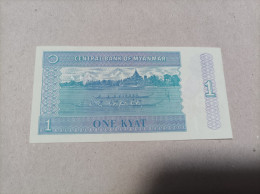 Billete De Myanmar 1 Kyats, UNC - Myanmar