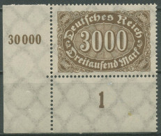Deutsches Reich 1922/23 Ziffern Plattendruck 254 B P UR Ecke Unt. Li. Postfrisch - Ongebruikt