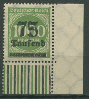 Deutsches Reich 1923 Freimarke Walzendruck 288 I W UR Ecke Unt. Re. Postfrisch - Ongebruikt