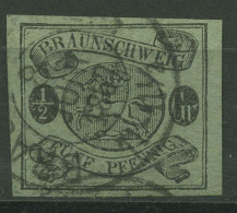 Braunschweig 1861/63 Wappen Im Waag. Oval 10 A Gestempelt Signiert - Brunswick