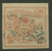 Braunschweig 1852/56 Wappen Im Waag. Oval 3 Gestempelt - Brunswick