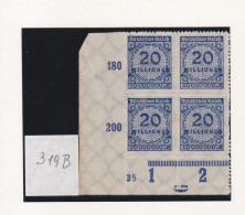 1  Bloc  Block   4 Timbres     Mi  :319 B     **      Deutsches  Reich - Ongebruikt