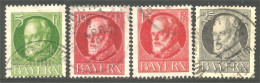 438 Bavière Bayern Bavaria 1914 Roi King Ludwig III 5pf 25pf 4 Different (GES-126) - Afgestempeld