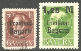 438 Bavière Bayern Bavaria 1919 Roi King Ludwig III Surcharge 50pf - 1.25 M (GES-132) - Afgestempeld