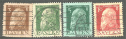 438 Bavière Bayern Bavaria 1911 Prince Regent Luitpold 4 Different 3pf 5pf 10pf (GES-120) - Afgestempeld