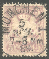 438 Bavière Bayern Bavaria 1888 Armoiries Coat Of Arms 5pf Lilas Lilac (GES-117) - Afgestempeld