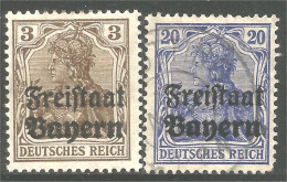 438 Bavière Bayern Bavaria 1919 Germania 3pf 20pf (GES-131) - Afgestempeld
