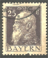 438 Bavière Bayern Bavaria 1911 Prince Regent Luitpold 25pf (GES-124) - Afgestempeld