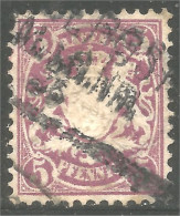 438 Bavière Bayern Bavaria 1881 Armoiries Coat Of Arms 5pf Lilas Lilac (GES-113) - Afgestempeld
