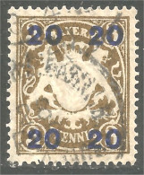 438 Bavière Bayern Bavaria 1920 Armoiries Coat Of Arms 20pf Surcharge 20pf (GES-109c) - Afgestempeld
