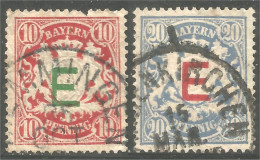 438 Bavière Bayern Bavaria 1908 Armoiries Coat Of Arms 10pf 20pf Official Service (GES-111) - Afgestempeld