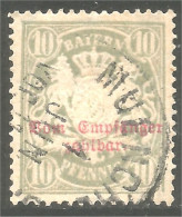 438 Bavière Bayern Bavaria Taxe 10 Pf Armoiries Coat Of Arms Gray Postage Due (GES-108) - Afgestempeld