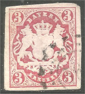 438 Bavière Bayern Bavaria 1867 Armoiries Coat Of Arms 3kr Rose Embossed (GES-105) - Afgestempeld