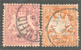 438 Bavière Bayern Bavaria 1881 Armoiries Coat Of Arms 1 Mark 2 Mark (GES-107) - Afgestempeld